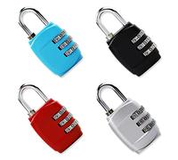 4 Pcs Cadenas à Code Combinaison 3 Chiffres en Métal - Petit Cadenas pour Valise, Avion, College, Casier, Bagage, Gym