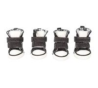 4 Pcs Canvas Puppy Shoes, Pet Dog Canvas Sport Shoes, All Seasons Breathable Slip Resistant Dog Protector with Hook and Loop Fasteners for Small Dogs Like Chihuahua Poodle Pug (4)