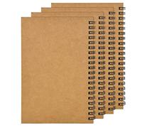 4 PCS Carnet de Croquis A5, 100 Pages/50 Feuilles Carnet Croquis Vierge, Double Spirale Cahier Carnet Dessin, Bloc-Notes de Dessin Pour la Peinture,Croquis Griffonnage,Aquarelle,Dessin Paysage (Brun)