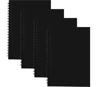 4 Pcs Carnet De Croquis A5, 100 Pages/50 Feuilles Carnet Croquis Vierge, Double Spirale Cahier Carnet Dessin, Bloc-Notes De Dessin Pour La Peinture,Croquis Griffonnage,Aquarelle,Dessin Paysage (Noir)