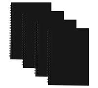 4 PCS Carnet de Croquis A5, 100 Pages/50 Feuilles Carnet Croquis Vierge, Double Spirale Cahier Carnet Dessin, Bloc-Notes de Dessin Pour la Peinture,Croquis Griffonnage,Aquarelle,Dessin Paysage (Noir)