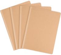 4 Pcs Carnets De Dessin A4 Carnet À Dessin Carnet Croquis A4 Notebook Couverture En Papier Kraft Bloc Note Cahier Vierge Brun 80g/M² (38 Feuilles / 76 Pages)