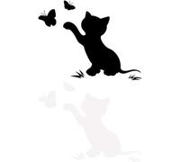 4 Pcs Cat Car Sticker Funny Vehicle Decal Car Sticker Scratch Cover Sticker For Car Suv Truck Use (Black/White)
