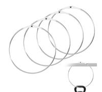 4 Pcs Cercle Broderie,Cercle Metal Ø 15 cm x 4 mm,Cerceau Argenté pour Attrape-Rêve,Broderie Décoration,Art Mural,Macramé et DIY