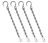 4 Pcs Chaînes de Panier de Suspension Noire, chaîne Suspendue avec Crochets Crochets de chaîne de Jardin pour mangeoires d'oiseaux Garden Crochets Suspendus chaînes suspendues pour Fleur