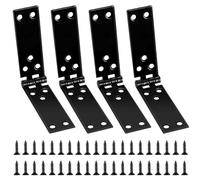 4 Pcs Charnière de Caisse, Charnière de Portes en Bois, Charnières de Porte pour Meubles, Charnières Pliante pour Boîtes Pliantes, Bande de Caisse, Bois Armoires Placard (150 x 25 mm)