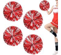 4 Pcs Cheer Leader Poms Pom Girl Sportive Acclamation De L'équipe Vive Le Bal Accessoires Cheerleading Sports Jeux Equipe Pompons Pom-Pom Girl Enfants Jeux Boules Poms Pom D'encouragement L'esprit.