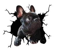 4 PCS Chien Autocollants De Voiture, 3D Labrador Stickers Voiture Autocollants Personnalisés Drôle Bouledogue Français Autocollants De Voiture Réaliste Chien Vinyle Autocollant De Fenêtre-30cmx30cm