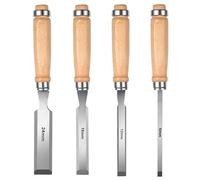 4 Pcs Ciseaux a Bois, Ciseau a Bois, 6/12/18/24 mm Outils de Menuiserie, Wood Chisel Set avec capuchon de frappe pour sculpture sur boiss