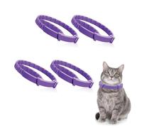 4 Pcs Collier Apaisant pour Chats, Imperméable Collier Anti Puce et Tiques Chat Protection Ajustable Anti-Anxiété Collier Calmant aux Phéromones Apaisantes pour Chat Imperméable pour Toutes Tailles