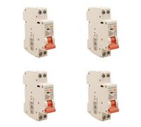 4 PCS Commutateur Magnétothermique 2A, MCB Courbe C 1P+N 6KA, 220V, Slim Solo 1 Module DIN