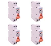 4 PCS Commutateur Magnétothermique 4A, MCB Courbe C 1P+N 6KA, 220V, Slim Solo 1 Module DIN