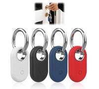 4 Pcs Coque Compatible avec Samsung Galaxy SmartTag 2, Protection Antichoc et Anti-Rayures, sans Interférence Signal Bluetooth, avec Porte-Clés, Compatible Clés Sacs Colliers d'animaux