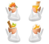 4 PCS Coquetiers en Ceramique，Porte-Œufs Pour Petit-Déjeuner，Tasse à Oeufs，Le Petit Déjeuner Coquetier Plateau，Ensemble de Coquetiers，Coquetier en Porcelaine Oeuf Support，pour Oeufs durs et Mous