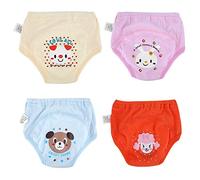 4 Pcs Couches Imperméable Toddler Diaper Pant Enfants Anti Fuite Bébé Cartoon Pantalon De Formation Coton Mignon de Bande Dessinée Motif Pantalon Pantalon Cadeau pour Nouveau-Né Bébé(95)