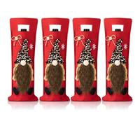 4 PCS Couverture De Bouteille De Vin De Noël,Sac Bouteille Vin De Noël Avec Poignée,Sacs De Bouteille De Cadeau De Noël,Housses De Bouteille De Vin De Noël Réutilisable,Décoration De Noël (B)