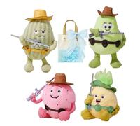 4 PCS Cowboys Peluche Animaux Créatifs Cadeaux Fruits Peluche Animaux Personnalisés Cadeaux Idées Cadeaux Amusants pour Femmes Cadeaux de Noël 15cm