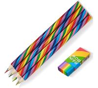 4 Pcs Crayon De Couleurs, Crayons De Couleur Arc-En-Ciel, Envoyez Un Morceau De Gomme, Crayons De Couleur Crayons De Couleurs Outils À Dessin Crayon De Couleur Arc En Ciel En Bois