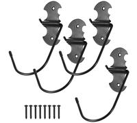 4 Pcs Crochet Porte Velo Mural Garage, Support Velo Mural, Accroche Velo Mural Garage, Crochets Vélo, Porte-vélos Pliable Vertical, Crochet Mural pour Vélo, Garage, Domicile, avec Caoutchouc PVC