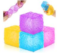 4 Pcs Cube Alvéolé Fidget, Anti Stress Retour Lent pour Enfant Adulte