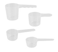 4 Pcs Cuillere Mesure Cuisine, Flat Measuring Cups, 40 ml 50 ml 70 ml 100 ml Cuillères Doseuses Transparentes en Plastique avec Graduation, Cuillère à Mesurer pour Sec et Liquide Ingrédients