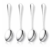 4 PCS Cuillères à Soupe en Acier Inoxydable 304, Cuillères à Table, Cuillères à Dîner, Set de 4, Résistantes et Élégantes