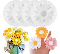 4 Pcs Daisy 3d Silicone Moulds,Daisy Silicone Molds For Candles,Candle Moulds,Fondant Mould Daisy Flower,Candle Molds For Candle And Soap Making