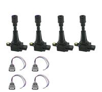 4 pcs d'allumage Coil compatible avec 3 BL BK 1,4 1,6 L FITS 0E # ZJ01-18-100 ZJ01-18-100A ZJ0118100A ZJ0118100 AIC-4051 AIC4051(X4 Coil and Plug)