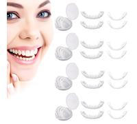 4 Pcs Dentier Provisoire Prothèse Dentaire Fausse Dent Facette à Poser Soi-Même Amovible Haut Et Bas Appareil Sourire