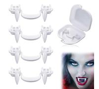 4 PCS Dents de Vampire Adulte,Crocs de Vampire ,Dent de Vampire Retractable,Halloween Vampire Fangs,Halloween Vampire Teeth Fausse