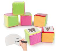 4 pcs DIY éducation Jouant des dés de Jeu avec Poche,Cubes d'apprentissage en Mousse Doux