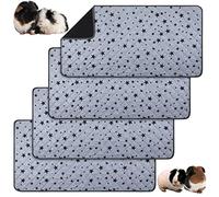 4 Pcs Doublures de Cage de Cochon d'Inde en Polaire Tapis Pipi de Cochon d'Inde Absorbants Antidérapants Coussinets d'Urine Lavables Réutilisables avec Motifs Étoiles (60 x 120 cm)