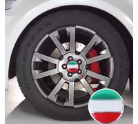 4 PCS Drapeau Italien Autocollant Métallique pour Roue de Voiture Enjoliveurs Centre Décoration Housse