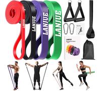 4 Pcs Elastique Musculation, Elastique Sport Bande Elastique Musculation Avec Sac Ancrage De Porte, Bande De Résistance Bande Elastique Fitness Pour Entraînement Gym Fitness Pilate[Ela710024]