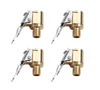 4 PCS Embout Gonflage Pneu Voiture, Adaptateur de Valve de Pneu de Voiture, Embout Pistolet Compresseur Air, Embouts de Gonflage en Laiton, Compatible avec Toutes Les Valves de Pneus