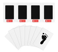 4 Pcs Empreinte Bebe Chien Chat Kit l Empreinte de Naissance 8 Cartes Kit Newborn Baby Essentials Tableau Mes Premières Fois Bébé Main Pied Pattes Douche Cadeau Souvenir L'encre Sûre est(4Noir)