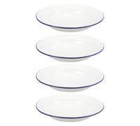 4 Pcs Enamel Round Plate Thicken Reusable Plates Fruits Vegetables Serving Tray Kitchen Supply Home Dining Pour Fondue Et Barbecue