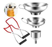4 Pcs Entonnoir de Cuisine en Acier Inoxydable avec Pince Bocal de Conservation Petit Entonnoir Confiture Entonnoir Argen ENTONNOIR