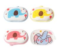 4 Pcs Eponge Bebe Bain, Éponge de Douche, Éponge Bain, Naturelles Eponge de Bain, Eponge Douche Corps, Trois Couches de Protection Enfant Éponge Bain, pour Bébés, Enfants et Nouveau-Nés