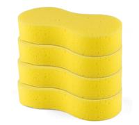 4 PCS Eponge Voiture, Grosse Eponge Travaux, Convient pour Le Nettoyage De Voiture, Pare-Brise Et Carrosserie - Jaune (23 X 11 X 4,5 cm)