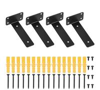 4 Pcs Équerre Étagère de Fixation,Equerre Etagere Murale, Support Etagere Murale, Supports d'étagère en Bois, Equerre de Fixation Murale, Etagere Murale Fixation Invisible Flottants (noir 150MM)