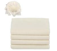 4 Pcs Etamine Alimentaire, 40 x 40 cm Chiffon Cuisine Réutilisable Grade 100 Fine Étamine Tissu Non Blanchi Lavable Mousseline Alimentaire pour Filtrer Jus Fromage Thé Laits Végétaux Soupes Yaourts