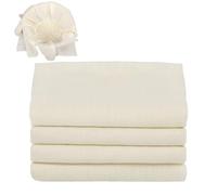 4 Pcs Etamine Alimentaire, 60 x 60 cm Chiffon Cuisine Réutilisable Grade 100 Fine Étamine Tissu Non Blanchi Lavable Mousseline Alimentaire pour Filtrer Jus Fromage Thé Laits Végétaux Soupes Yaourts