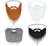4 Pcs fausse barbe, fausse moustache, drôle, autocollant, fantaisie, festival, fête, costume et fournitures de Noël, décorations de fête masquée
