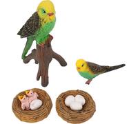 4 PCs Figure réaliste de cycle de croissance de perroquet - Jeu éducatif Figure modèle d'animaux d'oiseaux simulés pour décoration de fête de bureau à domicile