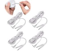 4 Pcs Fils de remplacement Pin Electrode Pad Cable avec 2mm Pins Connection Compatible pour TENS Unités & EMS Machines