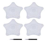 4 PCS Filtre Cheveux Douche, Attrape Douche Cheveux avec 2 Pinces, Grille Evier Universels, Protection Evier Cuisine, Crépine d'Évier, Filtres pour Évier, Cuisine, Salle de Bain et Douche, Gris