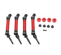 4 Pcs Front and Rear CVD Drive Shafts, 1:10 RC Car Drive Shaft, Front Rear Drive Shaft Complete Driveshaft Compatible for Slash 1/10 RC Car (Red)
