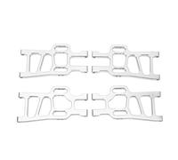 4 Pcs Front Rear Suspension Arms Set for HSP Racing 94111 1/10 RC Car, Aluminum Alloy Upgrade Parts, High Strength RC Suspension Arms, Lightweight Durable Replacement for Off - Roa (Silver)