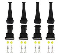 4 pcs Fuel Injector connecteur EV1 étanche 2 voies Connecteurs de câblage de Injecteur Plug kit de harnais pour s'adapter pour auto
